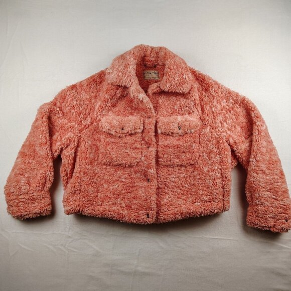 We the Free Jacket Womens XSmall Teddy Swing Faux Fur Peachy Pink - Picture 3 of 14